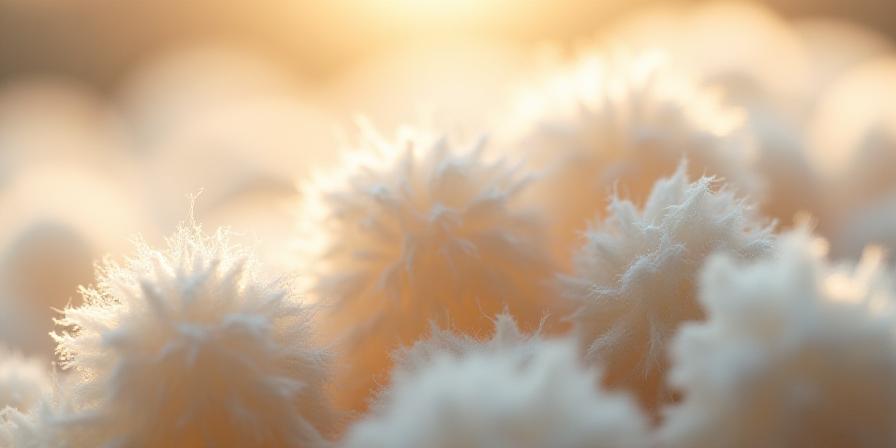 Close up of high quality white down clusters